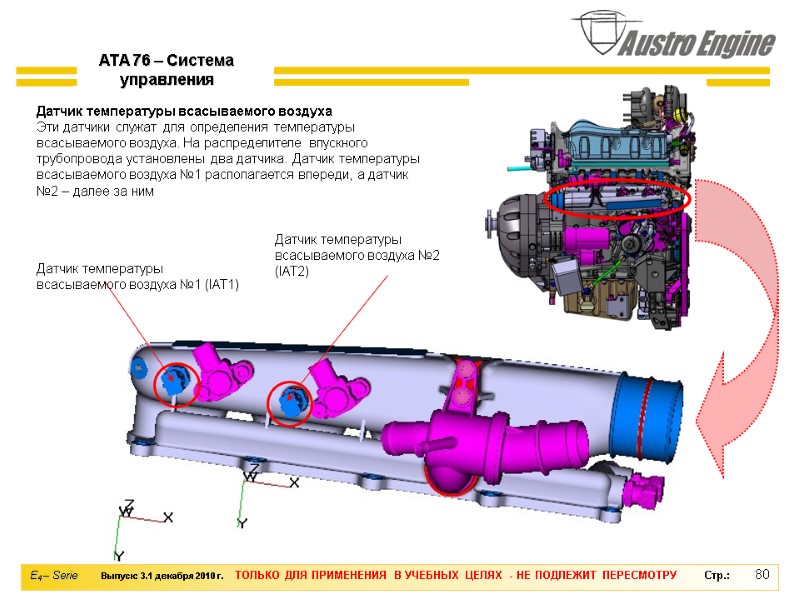 80 Датчик температуры всасываемого воздуха №1 (IAT1)  Датчик температуры всасываемого воздуха №2 (IAT2)